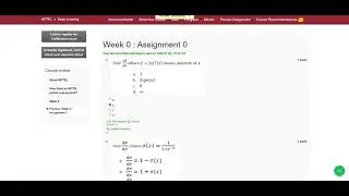 Nptel Deep Learning (IIT Kharagpur) | Week 0 Assignment Solutions | All MCQs Explained