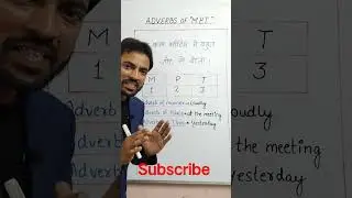 Adverbs of Manner, Place, Time in English Grammar