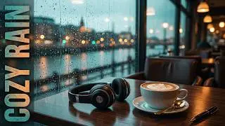 [10 HOURS] Rainy Cafe Window ☕🌧️ | Evening Rain Sounds & Cozy Cafe Music for Sleep, Study & Relax