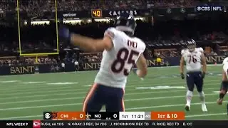 Cole Kmet With A Head-Top TD Grab - BEARS vs SAINTS - 2023-24 NFL SEASON - WEEK 9