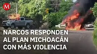 A una semana del Plan Michoac&aacute;n, quemas y bloqueos del CJNG; hay 12 detenidos