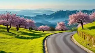 &ldquo;Peaceful Spring Road Through Cherry Blossom Hills 🌸 | Relaxing Mountain Nature Ambience 4K&ldquo;Heavenly