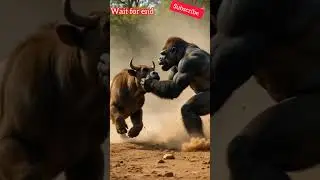 Giant gorilla vs Rhinoceros #gorilla #rhinoceros #fight #music