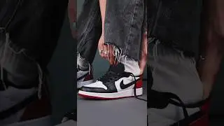 🔥Jordan 1 low black toe on feet🤯! Jordan 1 low og #shoes #shorts