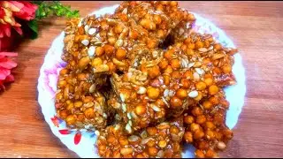 Crunchy Jaggery Peanut & Chickpea Chikki | Healthy Winter Sweet Recipe