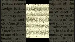 Honorary Members: Encyclopedia of Freemasonry By Albert G. Mackey