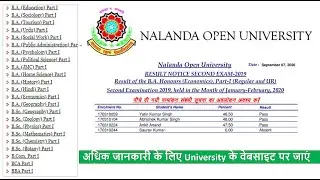 NOU Patna Second Exam Result 2019 Held In The Month Of January February 2020