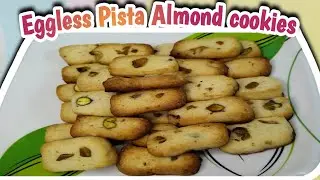 Pista Cookies | Easy Pista Cookies Without Egg | Eggless Pista Cookies Recipe 