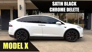 Tesla Model X Satin Black Chrome Delete & Ceraluxe/Photosync Window Tint