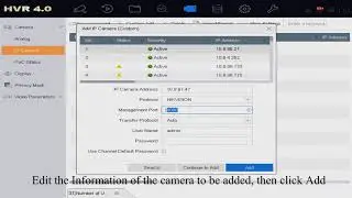 How to Manually Add IPC to DVR