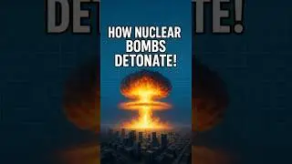Nuclear bombs explode mid-air, causing massive destruction miles away.