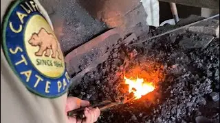 Making a two prong fork in the blacksmith shop at Sutter&rsquo;s Fort State Historic Park