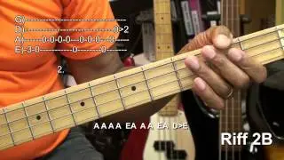 Chic Good Times Bernard Edwards Style Bass Guitar Riff TAB Lesson 2 @EricBlackmonGuitar