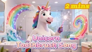 Unicorn Toothbrush Song 🦄🌈 | Kids Songs & Nursery Rhymes | Brush-along 2 minute| Toothbrushing Song