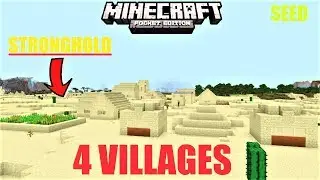 Minecraft PE - AWESOME 4 VILLAGES, DESERT TEMPLE + STRONGHOLD SEED ! MCPE 1.2