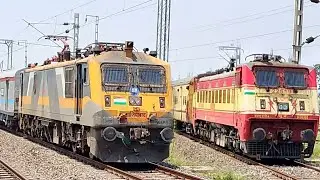 🔥 Dangerous WAP-5 Sealdah Duronto+Himgiri+WBSK+NJP Shatabdi attacks Mirzapur -IR
