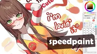 | McDonalds Novally | Anime Girl - Speedpaint/Timelapse [Paint Tool Sai]