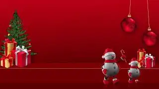 Christmas Gift Box With Snowman Animation Background