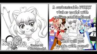 My customizable furry vtuber model's features! #customizablevtuber #vtubermodel #vtuber