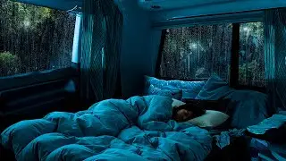 Rain Sounds for Sleeping ⚡ Soft Rainfall and Thunder on Cozy Car for Night Relaxation & Fast Sleep