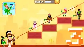 Bowmasters | Gameplay Walkthrough | Mode Bullet Ricochet   (iOS, Android ) - Part 3
