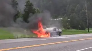 Vehicle catches fire near Jenkins