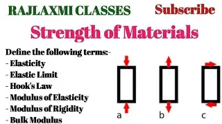 Elasticity ll Elastic Limit ll Modulus of Elasticity ll Modulus of Rigidity ll Hook' Law ll S.o.m.
