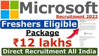 Microsoft Recruitment 2022 | Hiring Freshers | Microsoft Vacancy |Latest | Microsoft Jobs