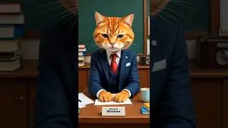 Если бы коты были учителями... 😼📚 | Cat School by AI #CatSchool #AIvideo #FunnyCats #AIshorts #ИИ