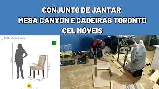 CADEIRAS) Conjunto de Jantar Vidro 6 Cad Cel Móveis #diy #montagem #saladejantar #riograndedosul