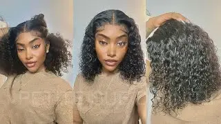 When you are tired of 30inch buss downs ft. Celie Hair Deep Curly Bob | PETITE-SUE DIVINITII