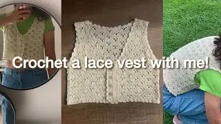 【Tutorial】ENG/中 (CC) Crochet a lace vest with me!