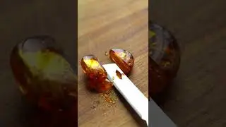 Slow-Mo Amber Crystal Slice! 🔪✨ #shortsvideo