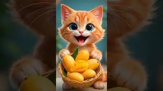 cat make mango juice 💜💜💜#cat #kitten #ai#viralvideo #cute