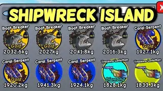 GO FISHING SHIPWRECK ISLAND UPDATE Roblox [ NEW World Fish Merge Normal Golden & Diamond ]