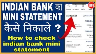 Indian bank ka mini statement kaise nikale | How to check indian bank mini statement |