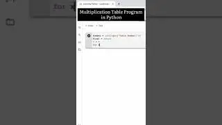Multiplication Table in 