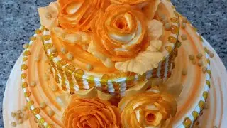 2 tier cake design | Making for butterscotch cake  #cake #cakedesign #twotier #viral #video #making 