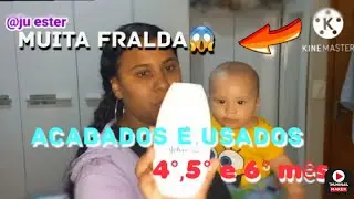 acabados e usados do 4°,5° e 6° mês/usou muita fralda e muito lenços umedecidos 😱
