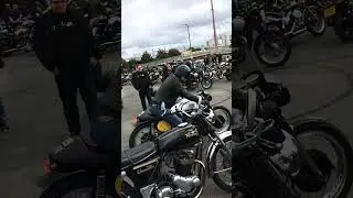 ACE CAFE LONDON Motorcycle CLASSIC NORTON Rider Rocks Up to That Most Famous Bike Destination of All