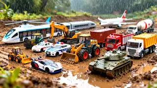 Cars for Kids 🚗 | Fire Truck, Race Car, Police car, Ambulance, School Bus, Excavator