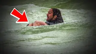 Man In Water Feels Something Hit His Leg, Then Sees Tiny Foot Pop Up