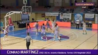 CONRAD MART&Iacute;NEZ ('05) 1.82 m. Joventut Badalona. Quinteto Ideal Torneo U18 Hospitalet 2022