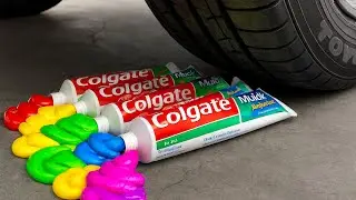 Crushing Crunchy & Experiment Car vs Rainbow Toothpaste & Soft Things - HP Crushing