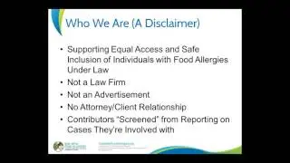 Current Topics in Food Allergy Law
