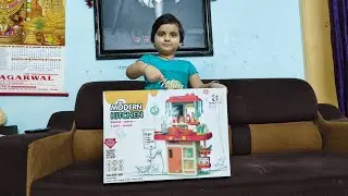 Kitchen set unboxing | Saisha's dream kitchen set | fun cooking | real sink | smoke effect | light