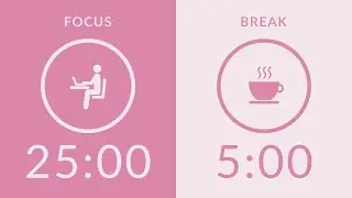 25/5 Pomodoro Timer with Pink Noise 🎧 5-Hour Study with Me for Deep Focus & ADHD ✨