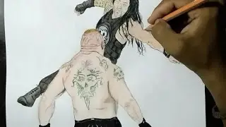 Drawing Roman reigns and Brock Lesnar drawing - Wwe superstar Drawing