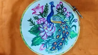 Petals and Plumage (A rhythmic play on the floral and bird elements)#PeacockArt #FloralPainting