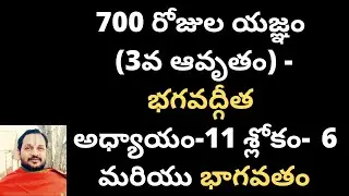 700 రోజుల యజ్ఞం (3వ ఆవృతం) - భగవద్గీత అధ్యాయం-11 : శ్లోకం- 06 మరియు భాగవతం